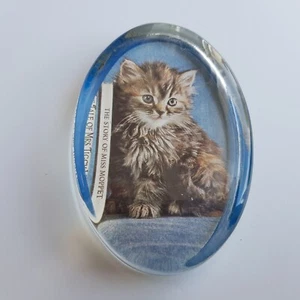 Beatrix Potter Cat Kitten glass paperweight Miss Moppet 10cm England vintage - Picture 1 of 14
