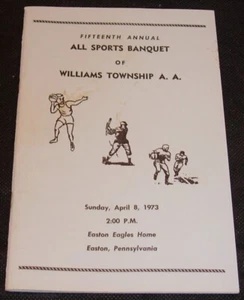 Williams Township, PA, Easton Eagles, Bankettprogramm für alle Sportarten, 1973 - Bild 1 von 4