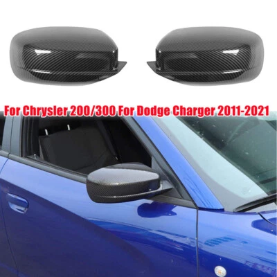 Capa de espelho lateral de fibra de carbono para Chrysler 200/300 para Dodge Charger 2011-2021 - Imagem 1 de 4