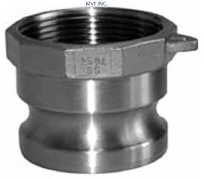 2" Type A Camlock Female NPT x Male Adapter 304 Stainless, Hose A200SS304 - Image 1 of 4