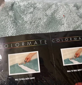 TAPPETO DA BAGNO VINTAGE SEARS COLORMATE VERDE NEBBIA 5' X 6' NUOVO - Foto 1 di 4
