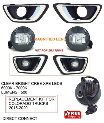 BRIGHT LED REPLACEMENT FOG LIGHT KIT FOR 2015 16 17 18 19 20 CHEVROLET COLORADO - Image 1 of 4