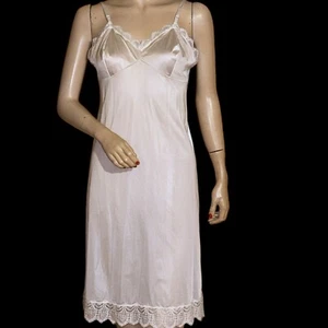 Vintage VANITY FAIR Ivory Lacy Nylon Full Slip Sz 34 - Picture 1 of 9