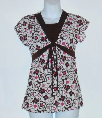 Speechless Girls Empire Waist Cap Sleeve Top Brown L NWT - Image 1 of 2