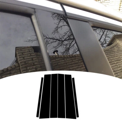 For Nissan Titan Crew Cab 2004-2015 6x Piano Black Window Pillar Posts Door Trim - Image 1 of 4