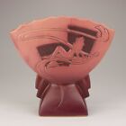 Roseville Vintage Pottery Silhouette Nude Vase, Shape 783-7, Hollyhock Red