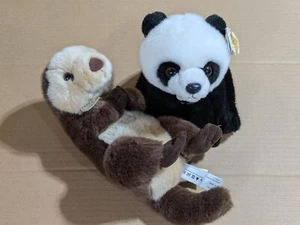 Miyoni by Aurora Small Panda Bear and Sea Otter Plush Toys - Picture 1 of 7