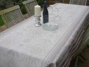 Tablecloth Provence 150x200 cm cream gray Ornaments from France easy-care - Picture 1 of 5