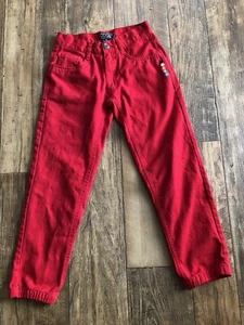 Vintage Coogi Kids Jeans Red Pants Size 8 Jogger 21” Inseam Skinny Leg Retro - Picture 1 of 7