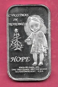 CHRISTMAS IN KOKOMO – HOPE (ST)  .999 SILVER ART BAR - Picture 1 of 2