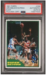 1981 Topps Robert Parish Archibald Hayes Signed Basketball Card PSA/DNA Auto 8 - Picture 1 of 3