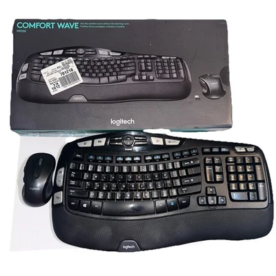 Logitech MK550 Wireless Wave Keyboard Mouse Combo Tested Works W/ Box & Receiver - Image 1 of 4