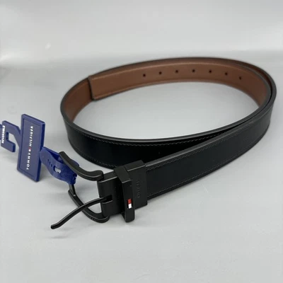 TOMMY HILFIGER 男式双面皮带黑色/棕色 - XL 码 (42-44) — 第 1/4 张图片