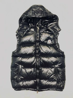 Moncler Puffer Vest Black Shinny Removable Hood NFC Large - Image 1 of 4