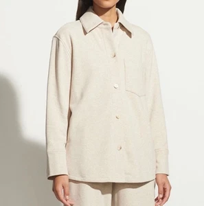 VINCE Camisa Chaqueta Grande Mezcla Algodón Mezcla en Brezo Beige Arena Grande - Imagen 1 de 12