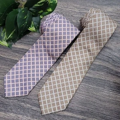 Paquete de corbata clásica a cuadros 100 % seda Hickey Freeman para hombre Foto 1 de 4