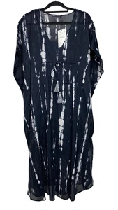 Zara Kaftan Dress Women's XS-S Black White Long 100% Cotton Relaxed NWT NEW - Picture 1 of 7