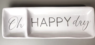 MUDPIE Oh Happy Day Tray Serving Appetizer Cracker Cheese Fruit Platter - Image 1 of 4