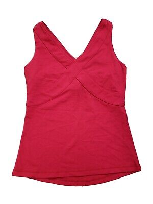 Lululemon Wet Dry Warm V Neck Tank Top Size * 2 * Red Fitted Stretch Yoga Gym • 17.29€