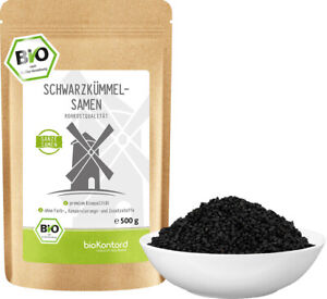 Schwarzkümmel ganz BIO 500 g | 100 % Nigella Sativa Samen ägyptisch | bioKontor