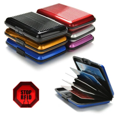 PORTA CARTE DI CREDITO IN METALLO RFID PORTAFOGLIO TESSERE BANCOMAT BIGLIETTI - Immagine 1 di 4