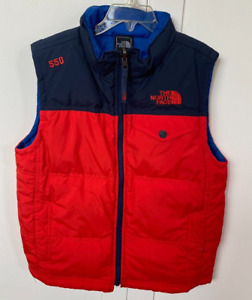 THE NORTH FACE Harway Puffer Vest Boys Youth Sz S/P (7/8)  Red/Navy