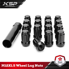 16 Pc Set Spline Tuner Lug Nuts | 12x1.5 | Black | Honda Accord Civic CR-V