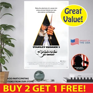 Clockwork Orange Retro POSTER MULTI. FORMATS PAPER CANVAS VINYL POSTCARD STICKER - Picture 1 of 19