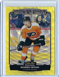  2022-23 O-Pee-Chee Platinum Neon Yellow Surge #219 Bobby Brink Marquee Rookie