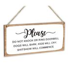 Please Do Not Knock Or Ring Doorbell, Farmhouse & Home Decor Wood Sign white 