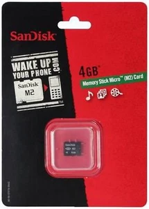 Genuine Sandisk 4Gb M2 Memory Stick Micro M2 for Sony PSP + phone (UK Stock) NEW - Picture 1 of 24