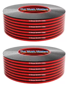 2 Pack 12 Gauge 100ft Red Black SPEAKER WIRE Cable 200ft Total Car Home 12V DC - Picture 1 of 11