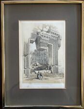 DAVID ROBERTS, The Doorway, Baalbec, Lebanon, 1855, RARE Plate 81 Lithograph