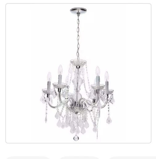 Hampton Bay Maria Theresa 6-Light Chrome w/ Clear Acrylic Chandelier HM-21022402 - Image 1 of 3