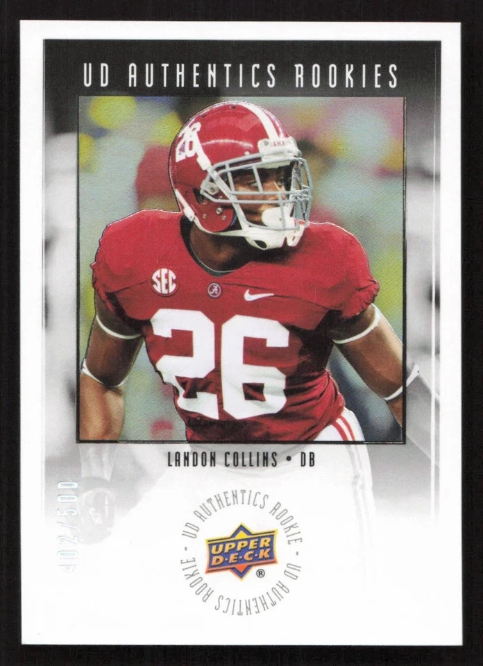 2015 Upper Deck Landon Collins Authentics Rookies #/500 #UA-60 Card - Image 1 of 2