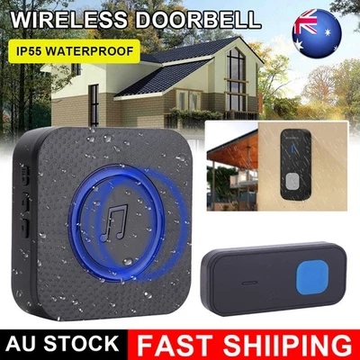 Black Wifi Door Bell Doorbell Sensor Alert Chime Alarm Security Home System Set - image 1 of 4