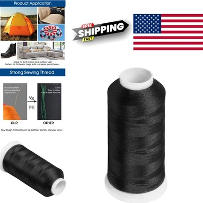 Hilo de coser T90 de nailon unido N66 1100 yardas negro para coser a máquina y a mano Foto 1 de 4