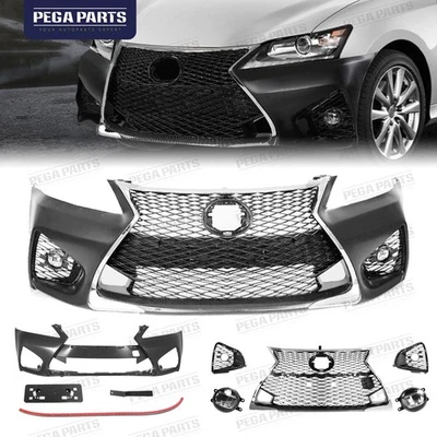 For 2013-2015 Lexus GS350 450 Front Bumper Grille Set w/Fog Light 16+ GS F Style - Image 1 of 4