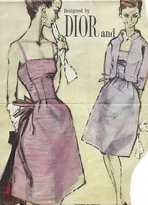 1960s Vintage Sewing Pattern B36 JACKET & DRESS (R996) By Christan Dior - Picture 1 of 2