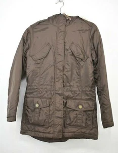 Land's End Kids Snap Zip Long Sleeve Comfort Fit Faux Fur Hooded Jacket L/14 - Picture 1 of 11