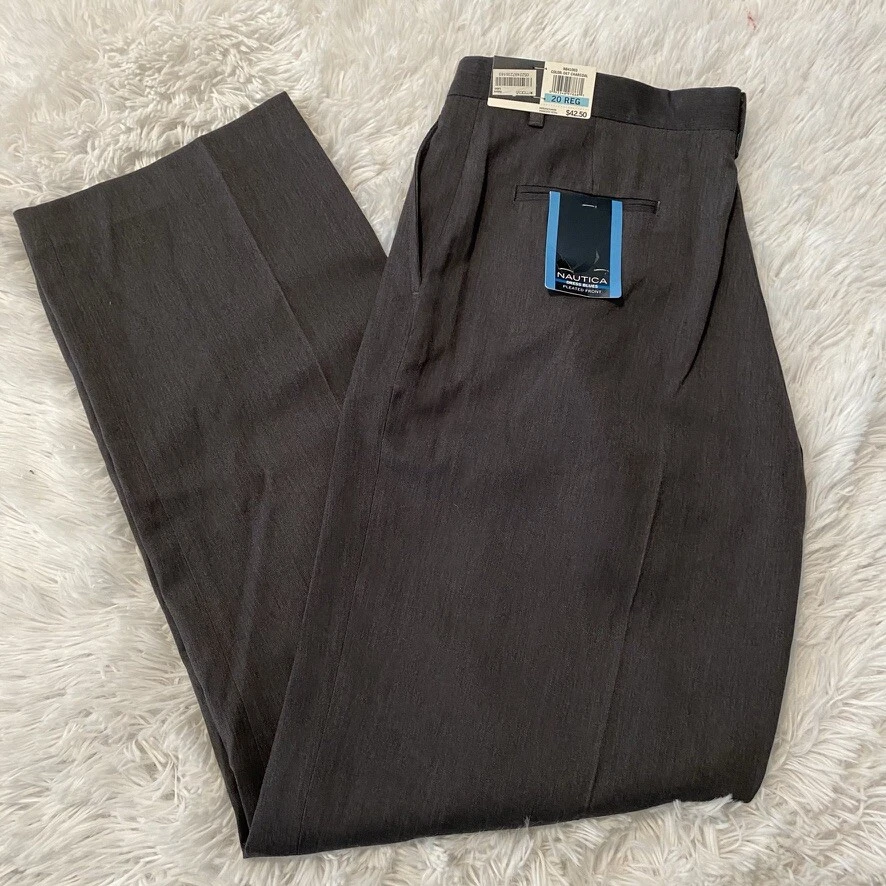 Pantalones de vestir Nautica para niños jóvenes talla 20 regulares plisados al frente nuevos con etiquetas $42.50 Foto 1 de 4