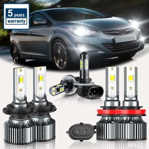 For Hyundai Elantra 2014-2016 Combo 6x LED Headlight Hi Lo Beam Fog Light Bulbs - Bild 1 von 22