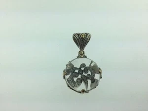 John Hardy 18K Gold /Sterling Silver Butterfly Design Pendant With Diamonds - Picture 1 of 3