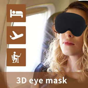 Large Sleep Eye Mask Blackout 3D Soft Cover Padded Blindfold Eyeshade Eye Pathes - Picture 1 of 11