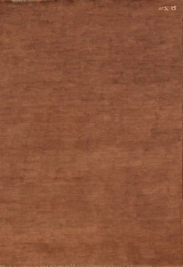 Trendy Gabbeh Solid Brown Wool Modern Accent Rug Contemporary Rug 4x6 ft - Picture 1 of 18