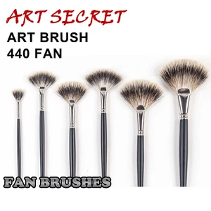High-Grade 440FAN 1PC Wooden Handle Anti-Drop Badger Hair Acrylic Oil Paint Brus - Picture 1 of 12