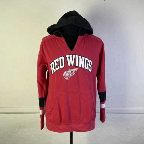 Champion Red Wings Hoodie Mens M Red Logo Hockey Sweater Cover