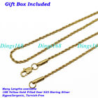 18K Yellow Gold Over Sterling Silver Hypoallergenic 28" 4Mm Rope Chain Necklace