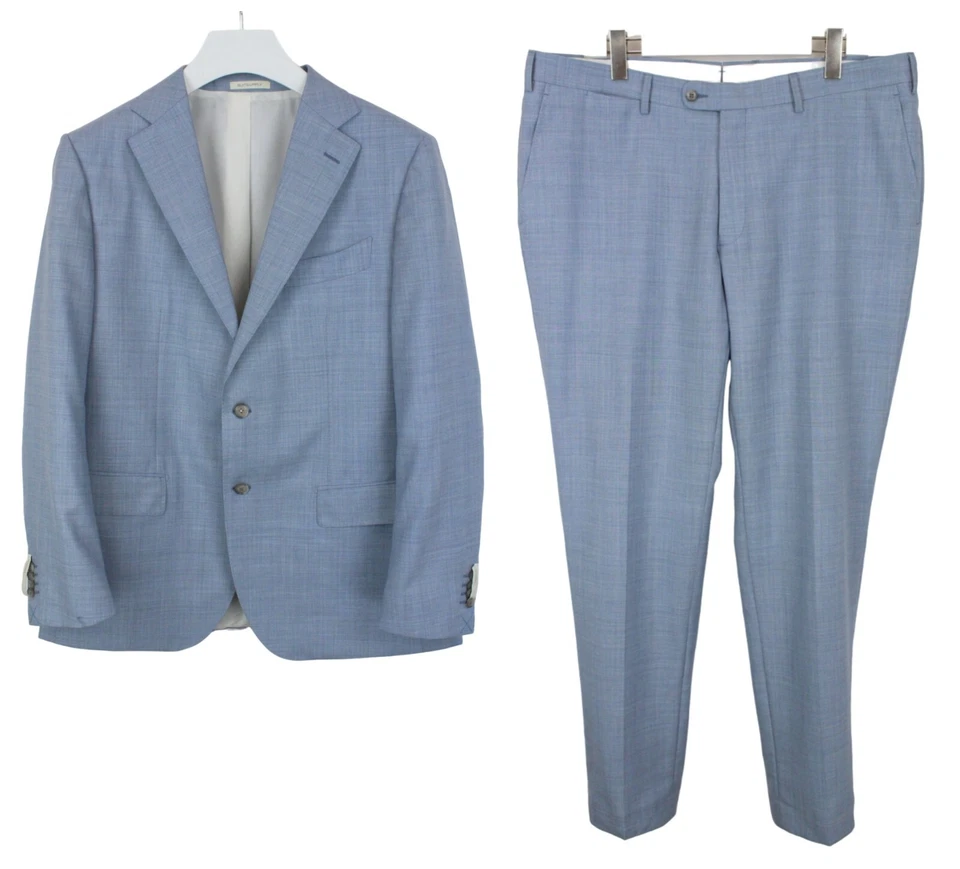 Suitsupply Lazio Single Breasted Slim / Brescia Traje Hombre GB 48 Lana Azul - Imagen 1 de 4