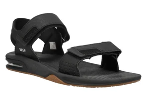 Reef Fanning Baja Sandals - NWT Mens Size 12 Black / Gum - #44246-A4 - Picture 1 of 2